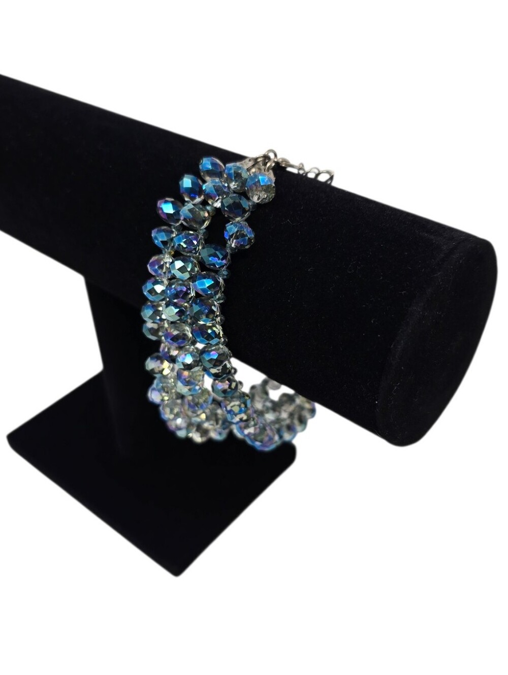 Eliza & Jane Triple Strand Faceted Crystal Bracelet Aquamarine Turquoise